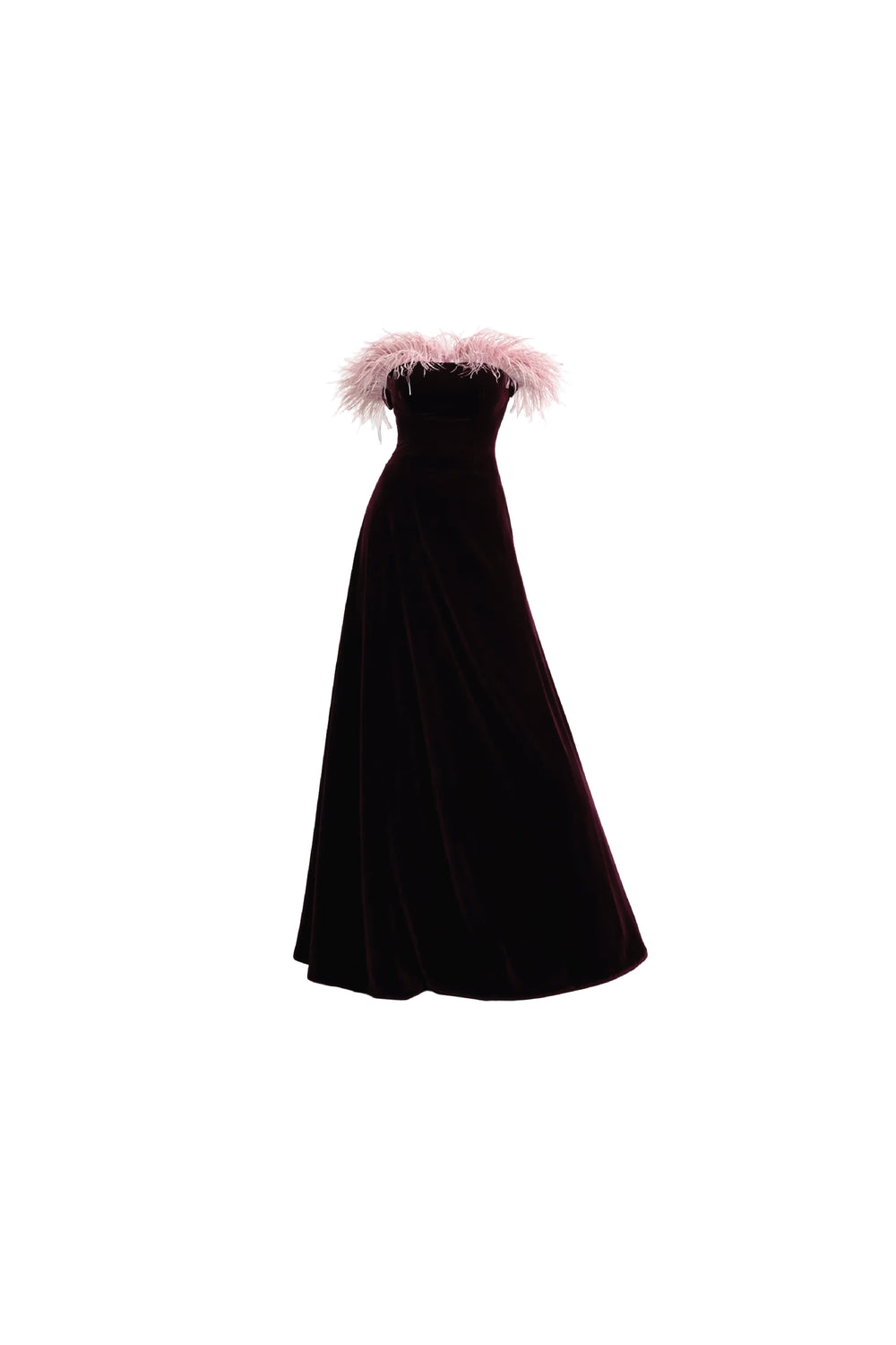 Feathered Velvet Dress