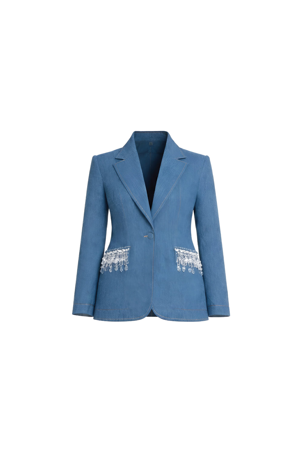 Crystal Crest Denim Blazer