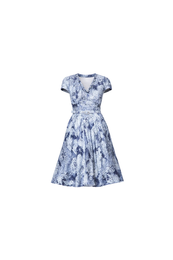 denim like puff dress