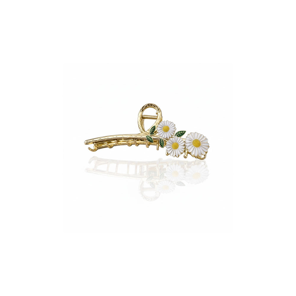 Daisy Gold Hair Claw Clip