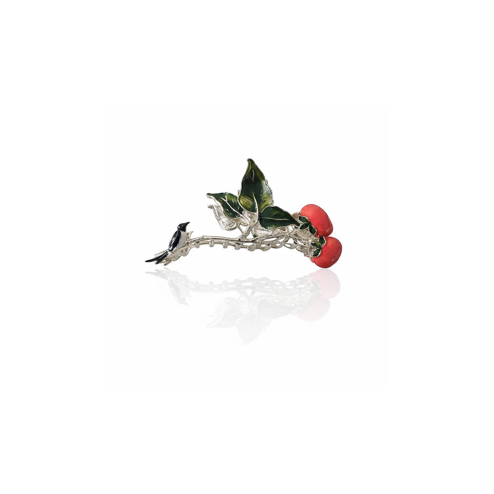 Cherry Bird Hair Claw Clip