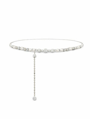 pearl drop silver belt