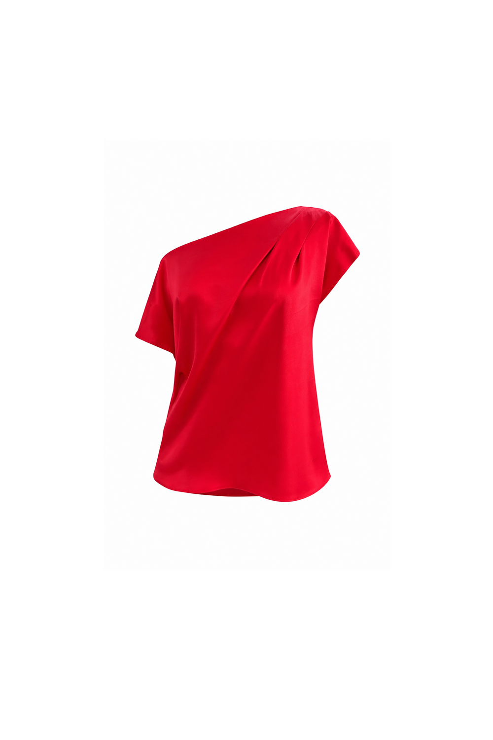 Red Satin Drape Top