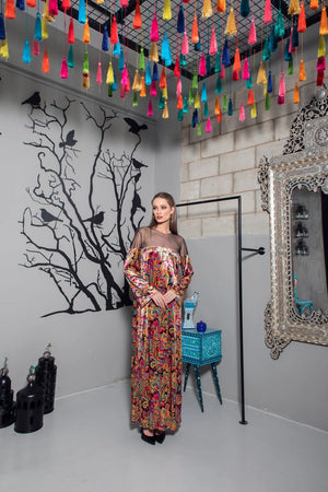 Tulle Velvet Silk Kaftan