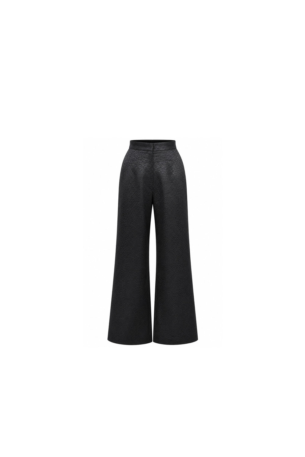 Noor Azhari black textured jacquard wide-leg trousers