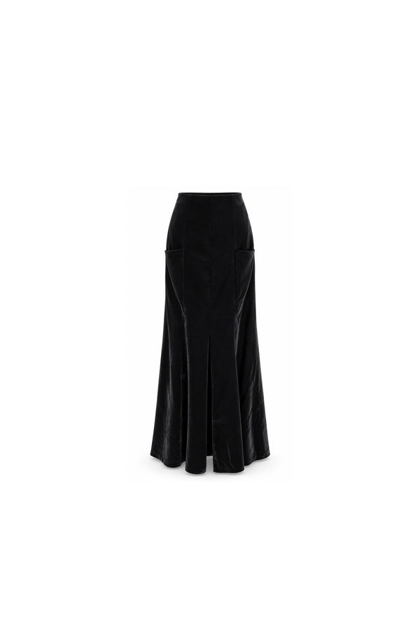 Noir Velvet Maxi Skirt