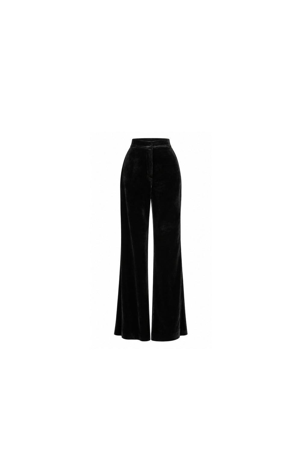 Noor Azhari black velvet wide-leg trousers