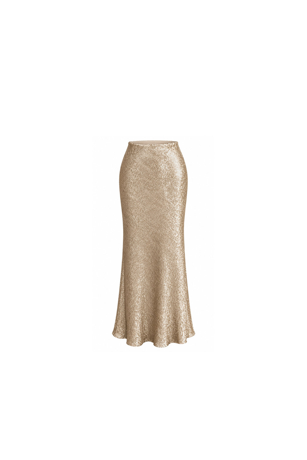 Noor Azhari champagne gold sequin maxi skirt