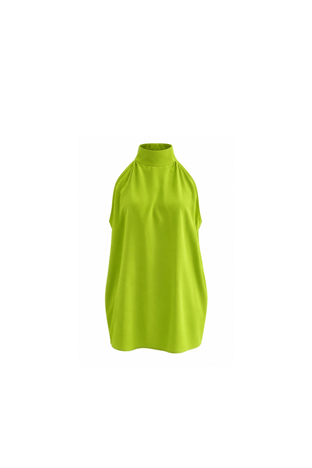 Lime Green Silk Halter Top
