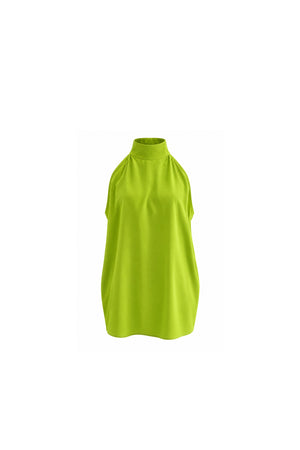 Lime Green Silk Halter Top
