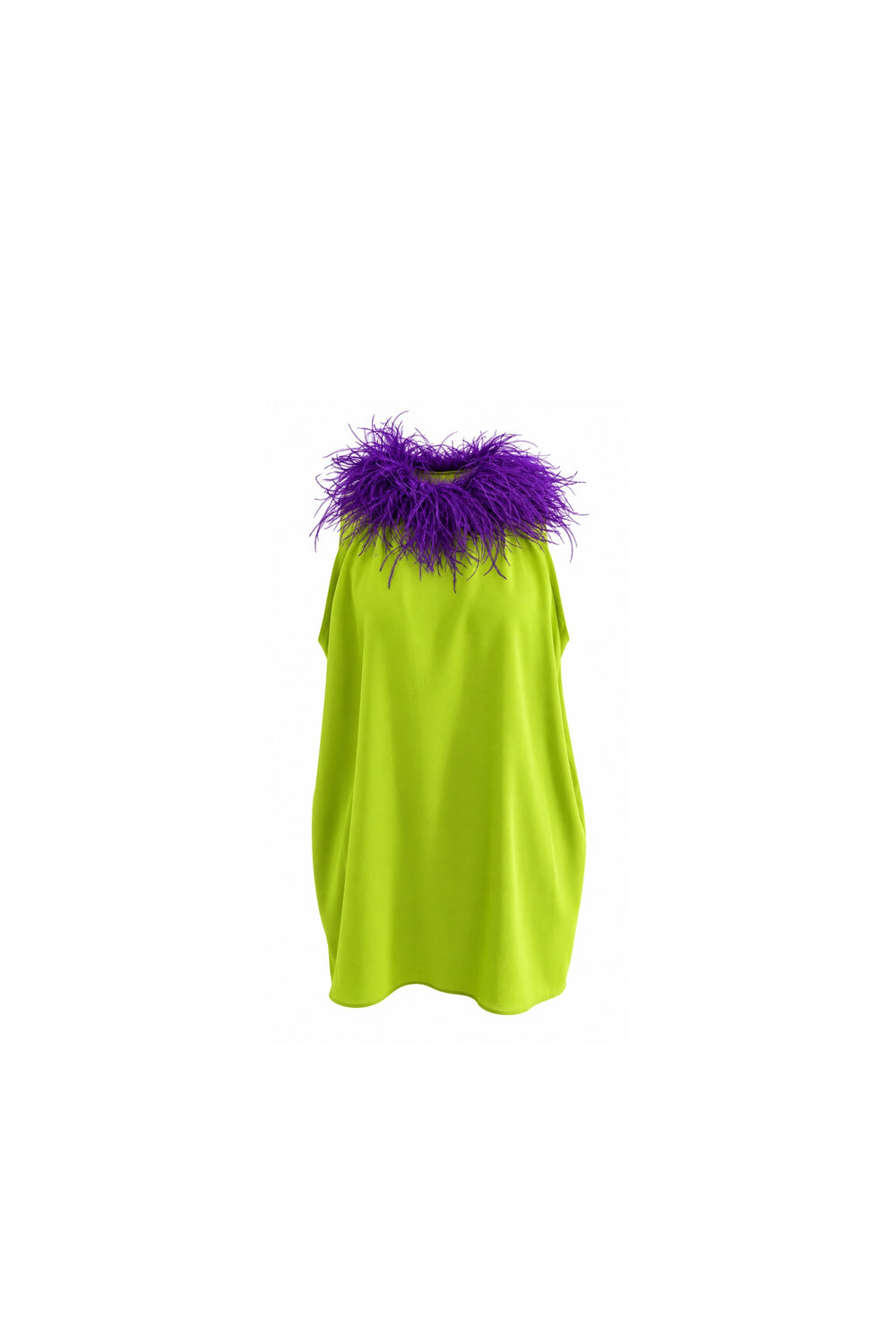 Noor Azhari removable purple feather collar