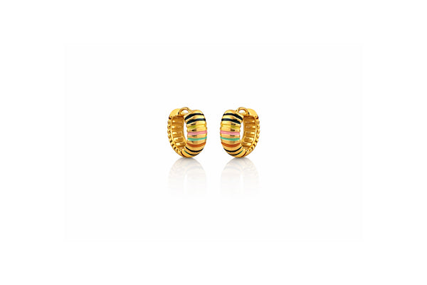 Rainbow Enamel Huggie Hoops