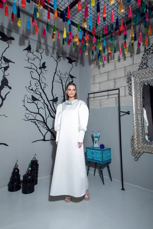 White Embroidered Kaftan