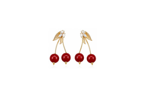 Double Cherry Crystal Earrings