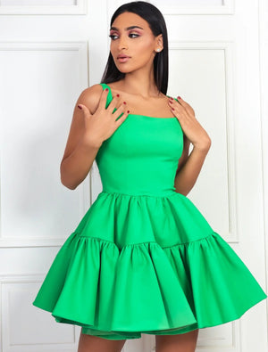 Green Rosa Ruffle Dress