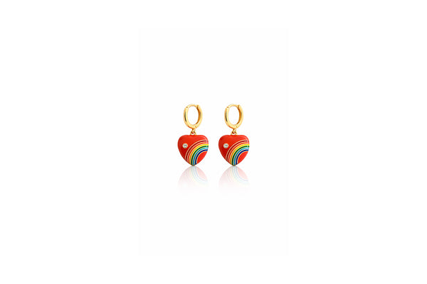 Heart Rainbow Drop Earrings