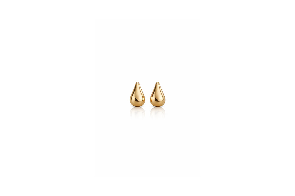 Gold Teardrop Stud Earrings