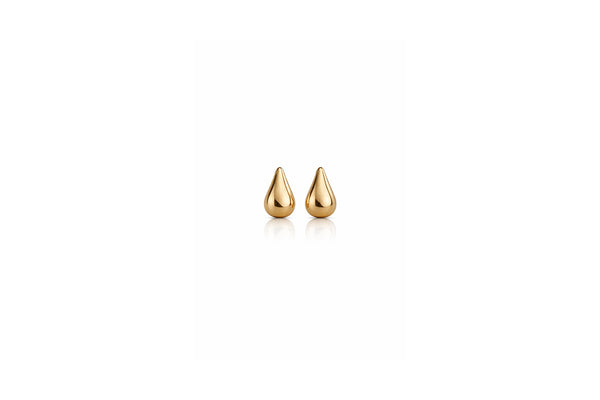 Gold Teardrop Stud Earrings