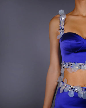 Blue Eyes Silk Razmir Top & Skirt