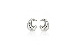 Organic Crystal Accent Huggie Earrings