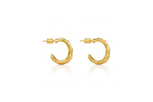 Textured Organic Gold Hoop Earrings