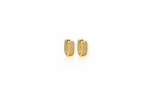 Pavé Gold Huggie Hoop Earrings