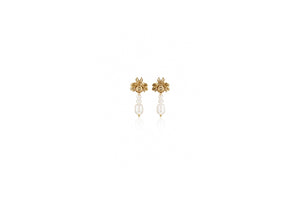 Bee & Pearl Drop Earrings