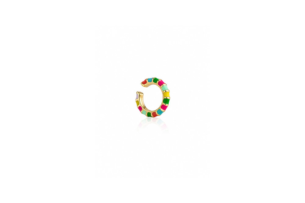 Rainbow Enamel Cuff Hoop