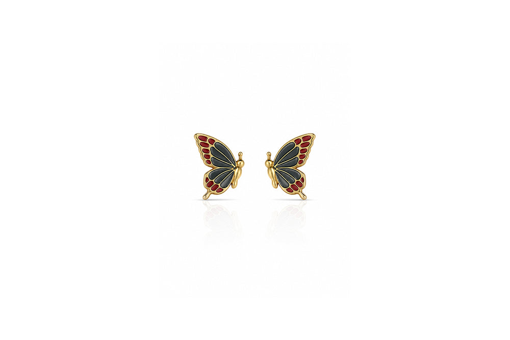Enamel Butterfly Stud Earrings