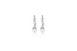Crystal Vine Pearl Drop Earrings