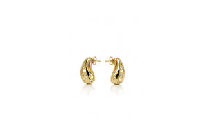 Organic Pavé Gold Huggie Earrings