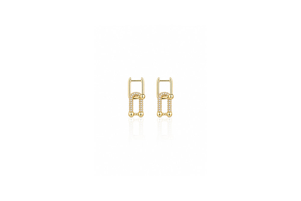 Pavé Link Drop Earrings