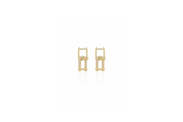 Pavé Link Drop Earrings