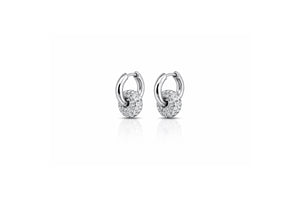 Crystal Pavé Ball Hoop Earrings