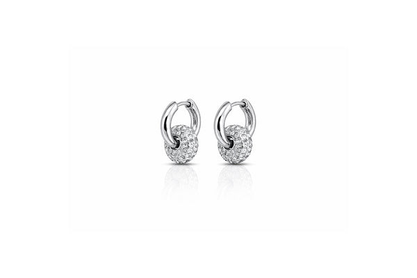 Crystal Pavé Ball Hoop Earrings
