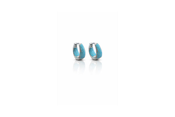 Turquoise Pavé Hoop Earrings