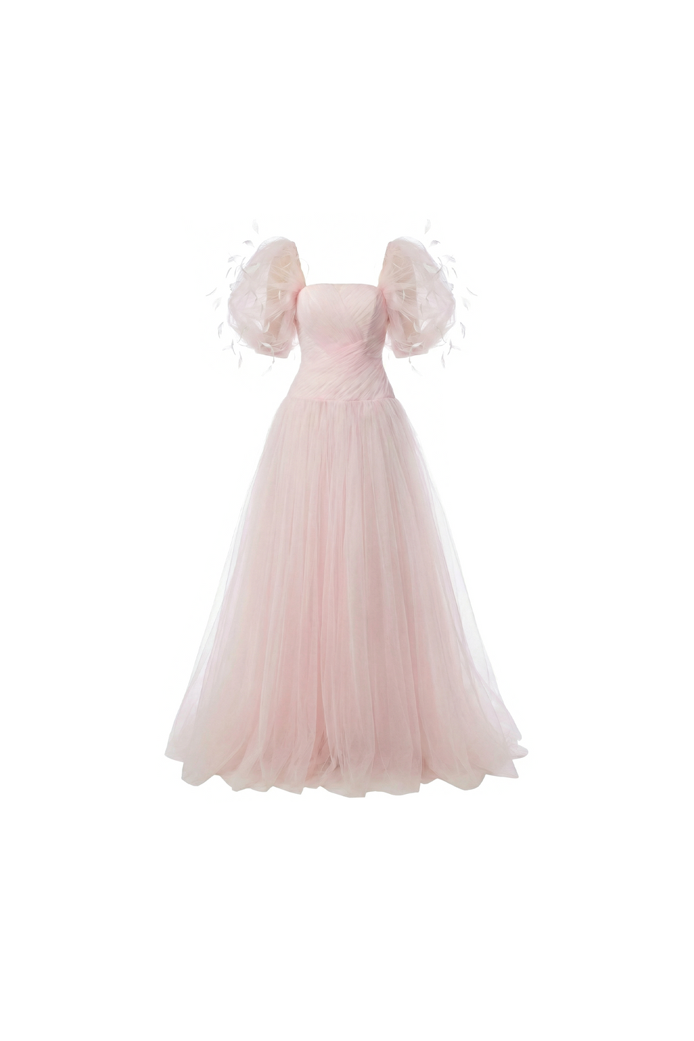 Pinky Buffy Silk Tulle Gown
