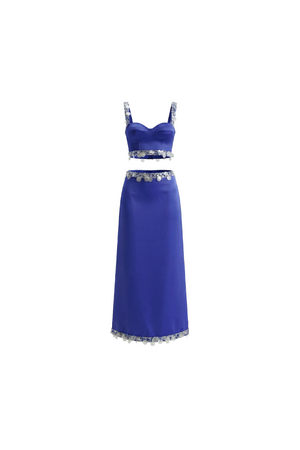 Blue Eyes Silk Razmir Top & Skirt