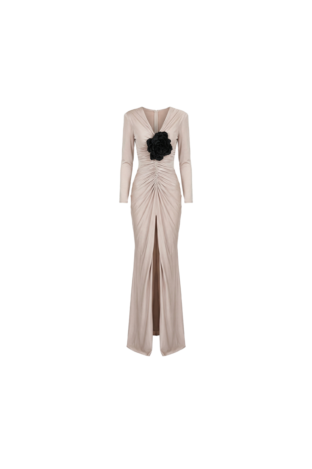 draped rose gown