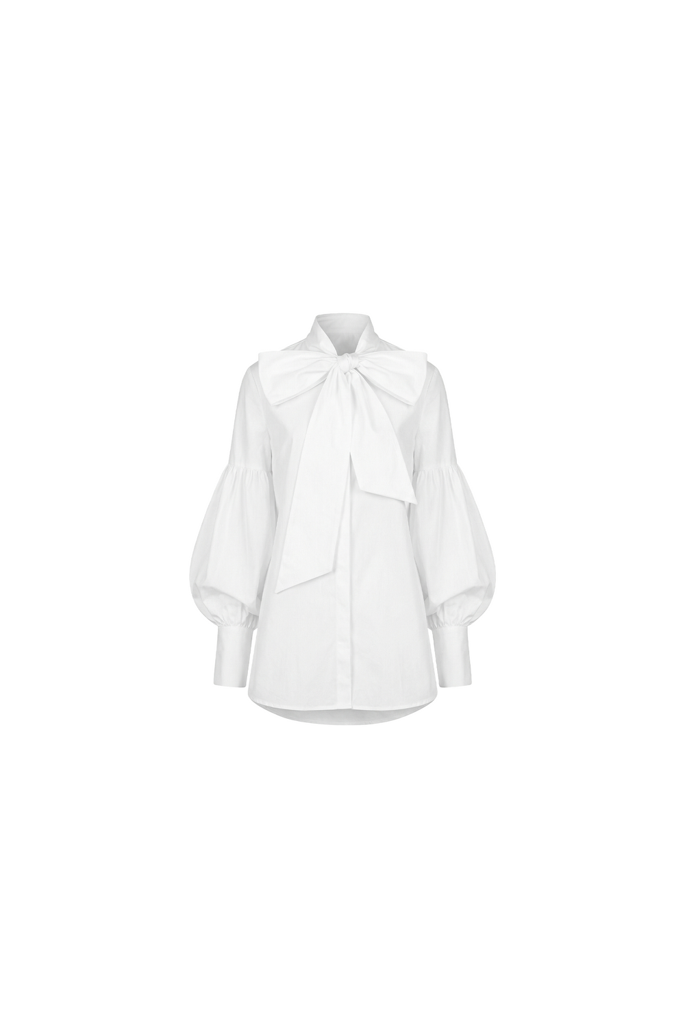 white ribbon shirt