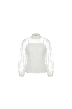 Lace puff top