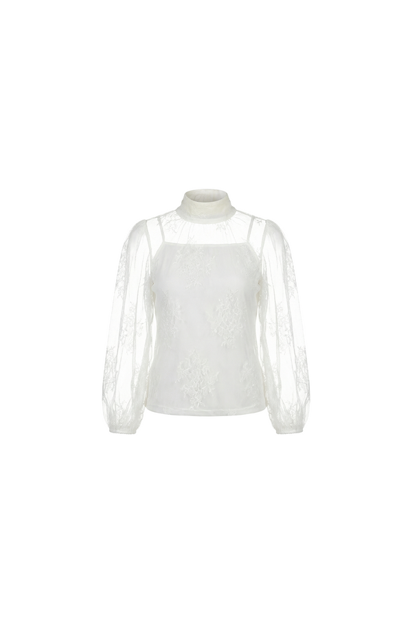 Lace puff top