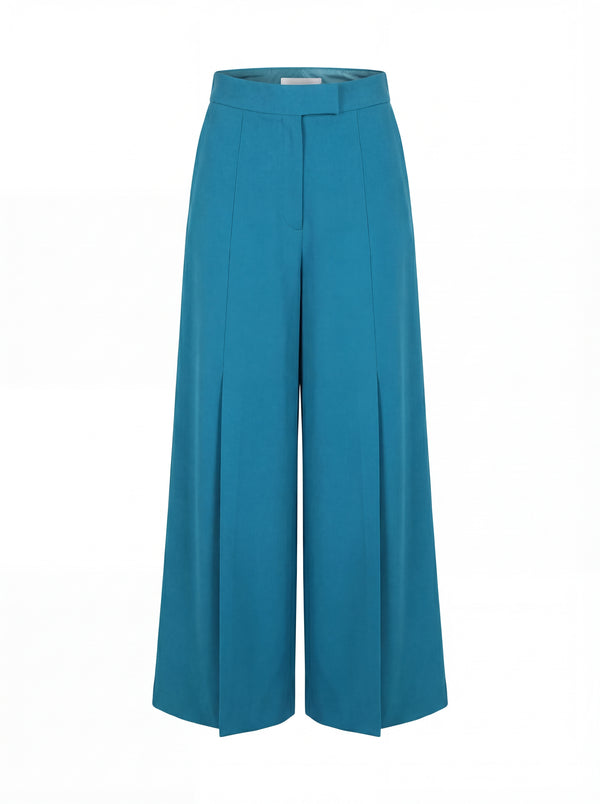 Teal Pleat Pants