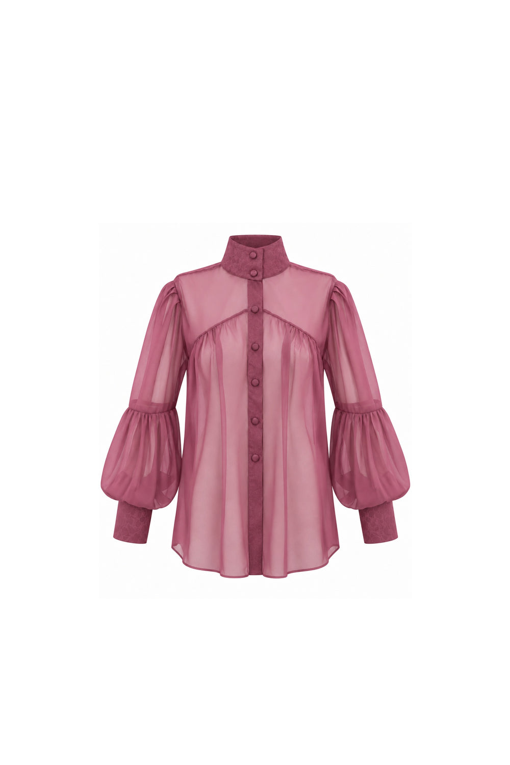 Mauve Sheer Blouse with Lace Details