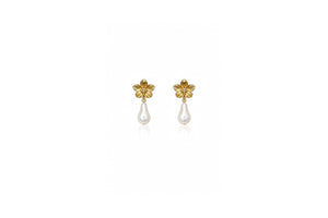 petal pearl drop earrings