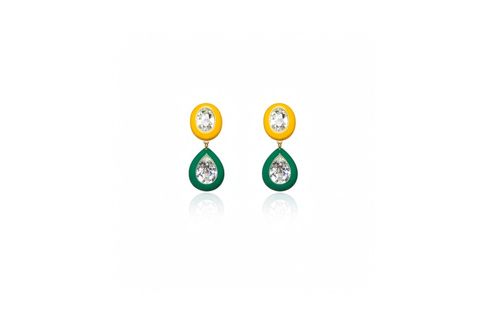 gemstone duo drop earrings
