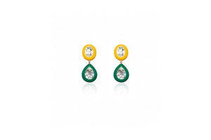 gemstone duo drop earrings