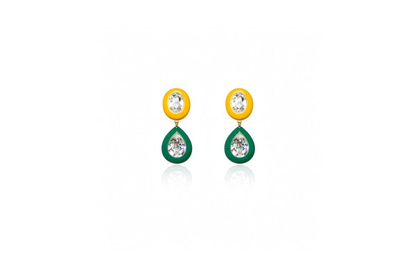 gemstone duo drop earrings
