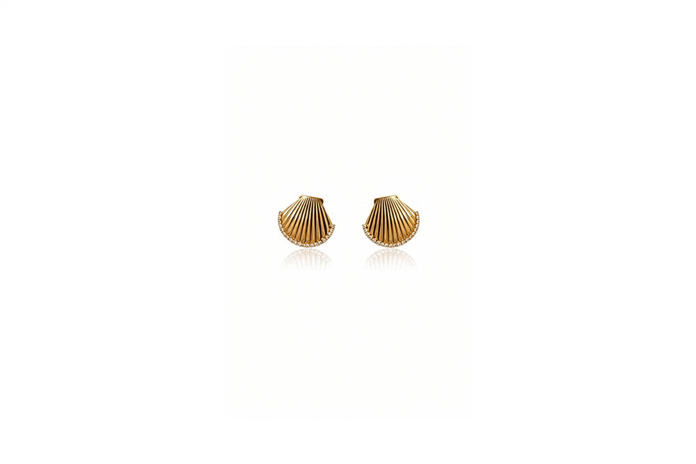 shell fan earrings