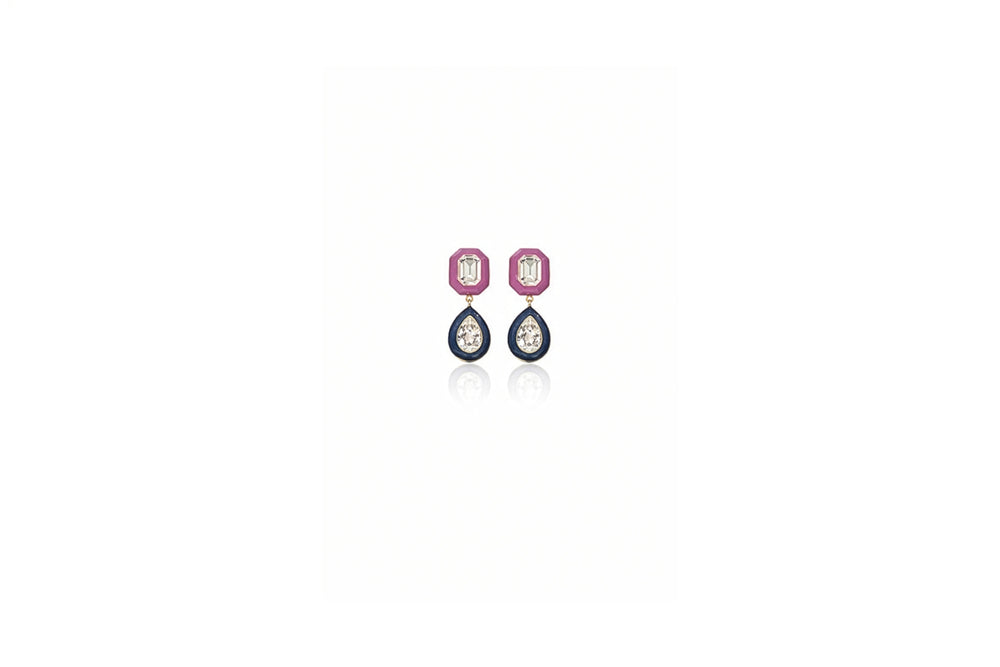 Gemstone Duo Drop Earrings